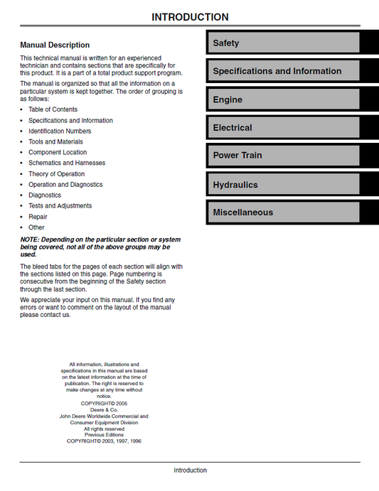 TM1631 Technical Manual: John Deere Aercore 800, 1000, 1500 & 2000 Service Guide