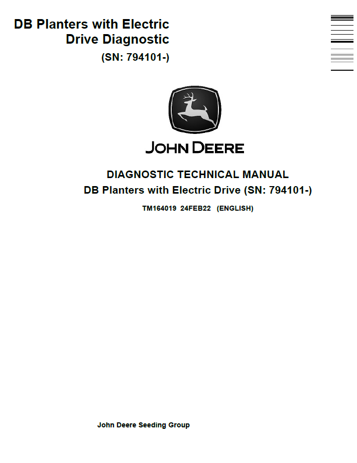 TM164019 John Deere DB Planter Electric Drive Diagnostic Manual PDF