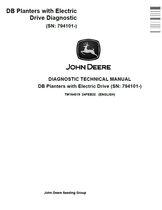 TM164019 John Deere DB Planter Electric Drive Diagnostic Manual PDF