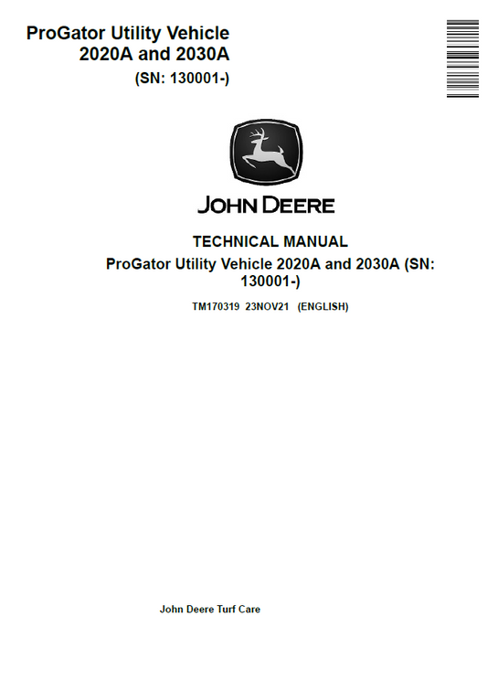 TM170319 John Deere ProGator 2020A 2030A Technical Manual PDF