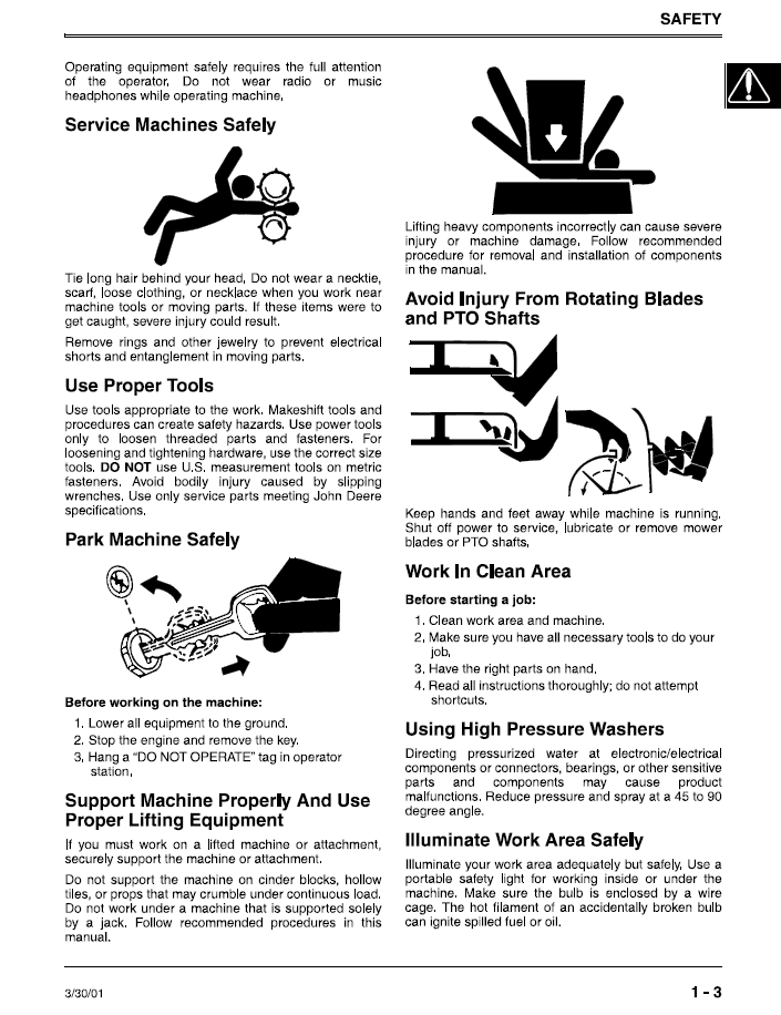 TM1723 Technical Manual for John Deere Walk Behind Lawn Mowers PDF Download
