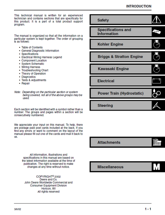 TM1768 John Deere LTR Series Lawn Tractor Technical Repair Manual