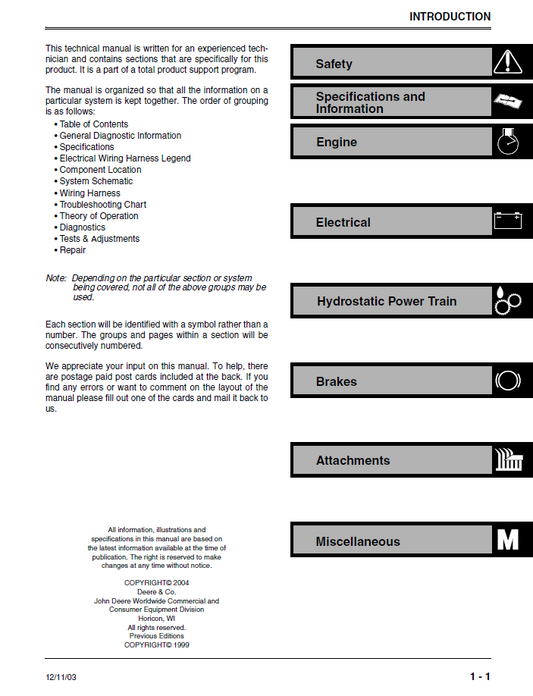 TM1778 John Deere ZTrak M653 M655 M665 Technical Repair Manual