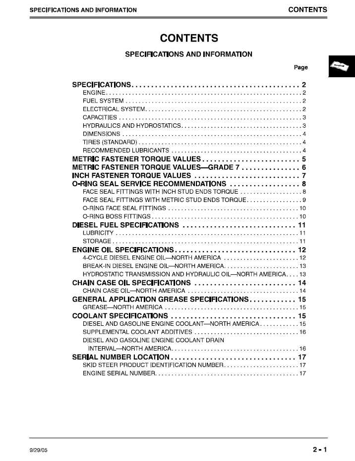 TM1780 Deere Skid Steer Loader Workshop Technical Repair Manual
