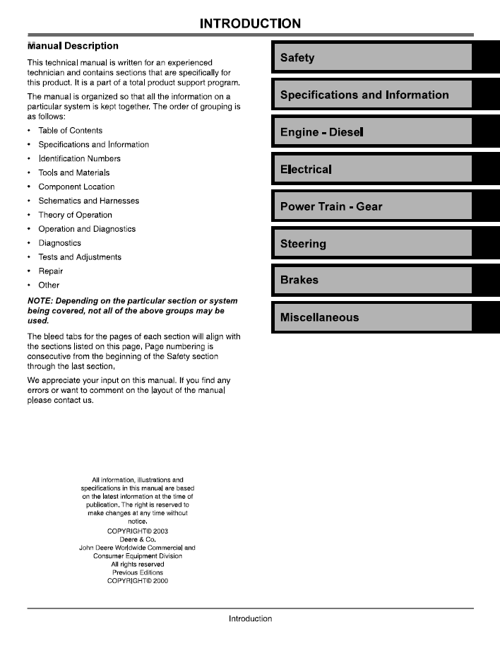 TM1804 John Deere M-Gator UTV Service & Workshop Manual