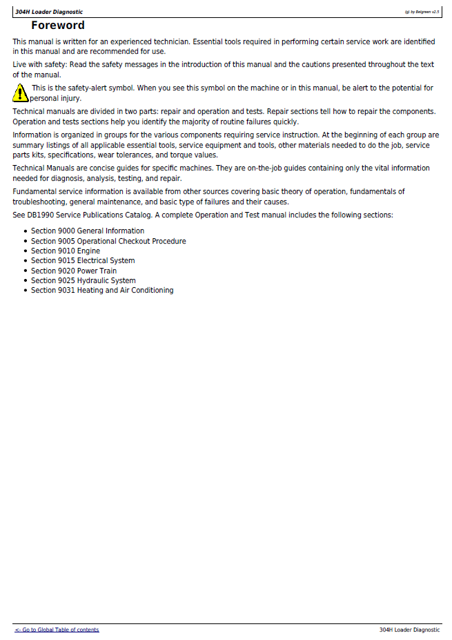 TM1863 John Deere Compact Loader Troubleshooting Manual