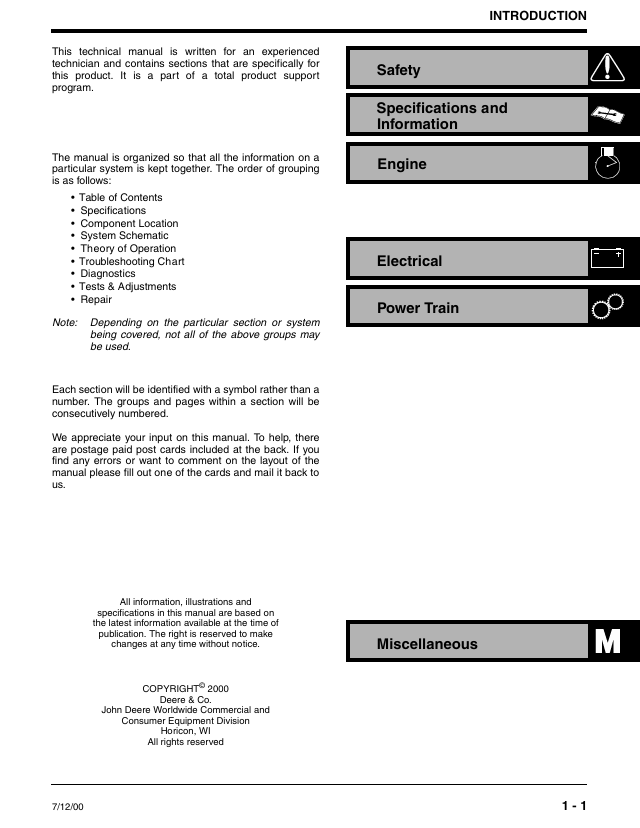TM1867 John Deere Snowblower Repair & Workshop Manual