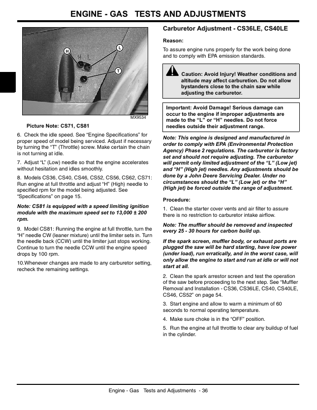TM1917 John Deere Chainsaw Repair & Workshop Manual