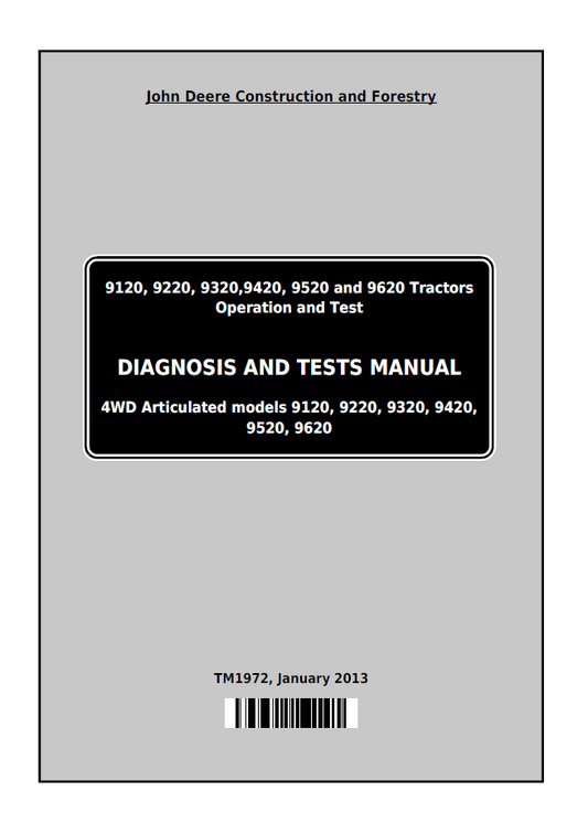 TM1972 John Deere 9120-9620 4WD Tractor Diagnosis Manual