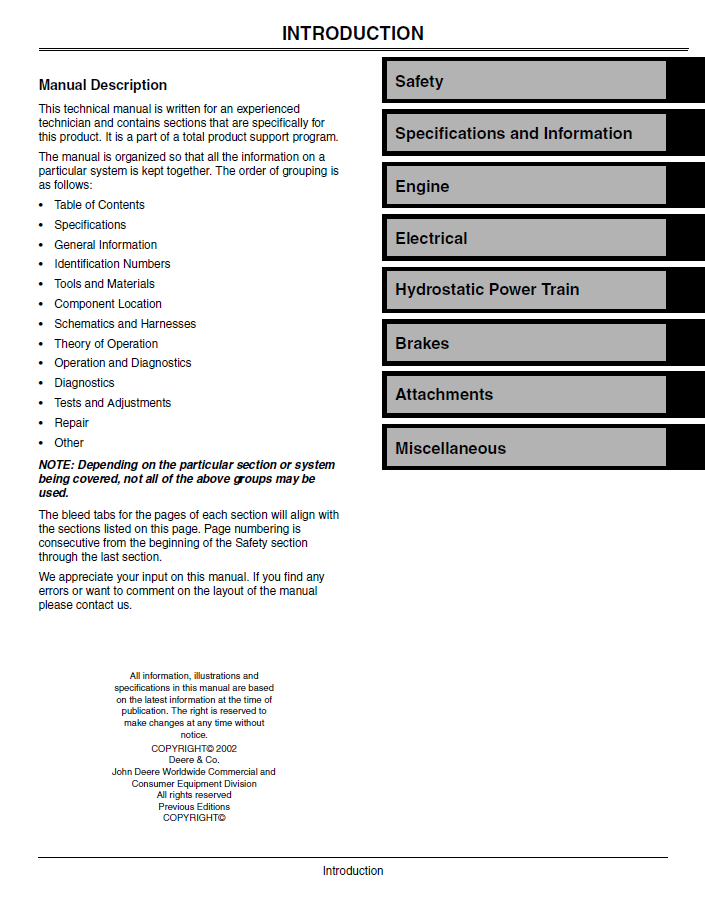 TM2043 John Deere Z-Trak 717 727 Mower Repair Service Manual