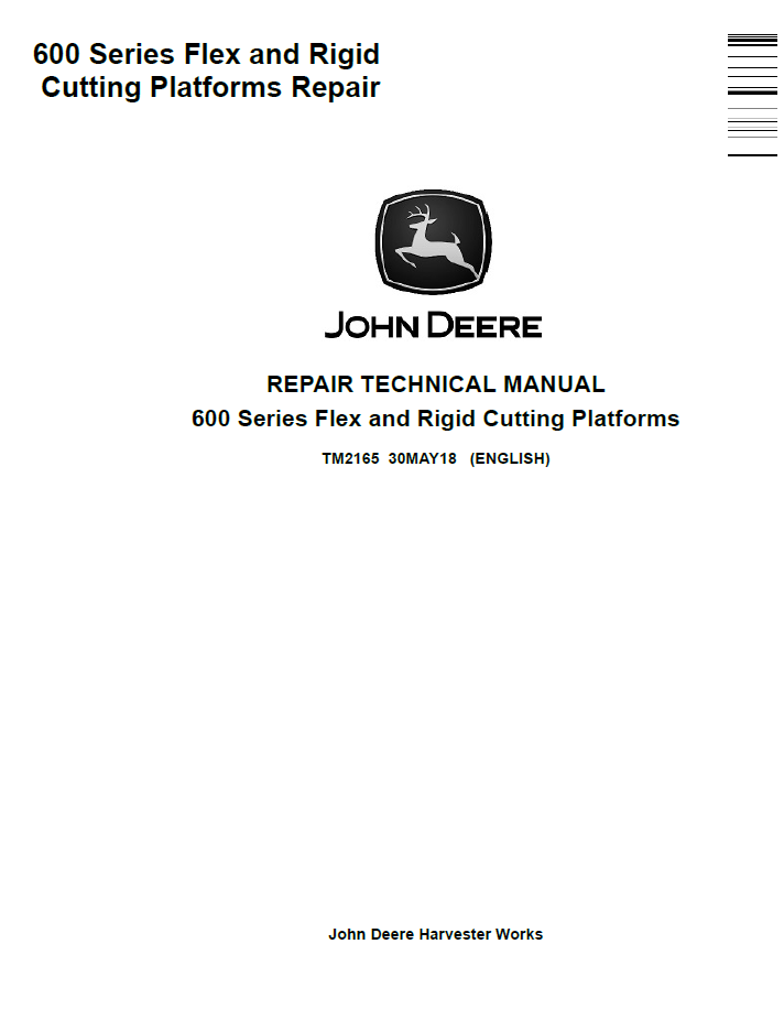 TM2165 John Deere 600 Series Flex Rigid Cutting Platform Manual
