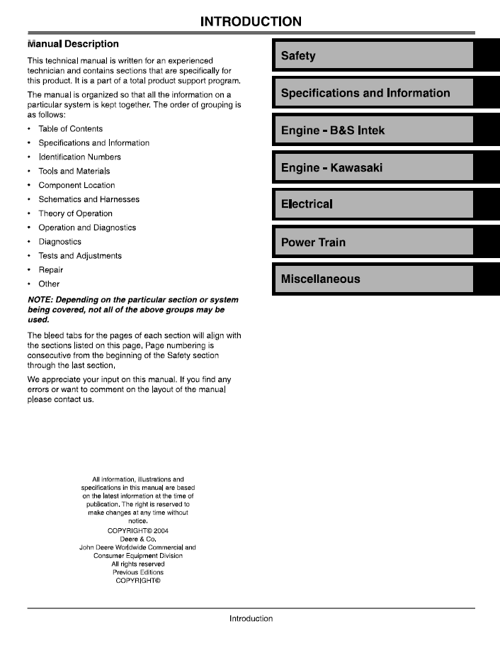 TM2208 John Deere JX75 & JA62 Mower Technical Repair Manual