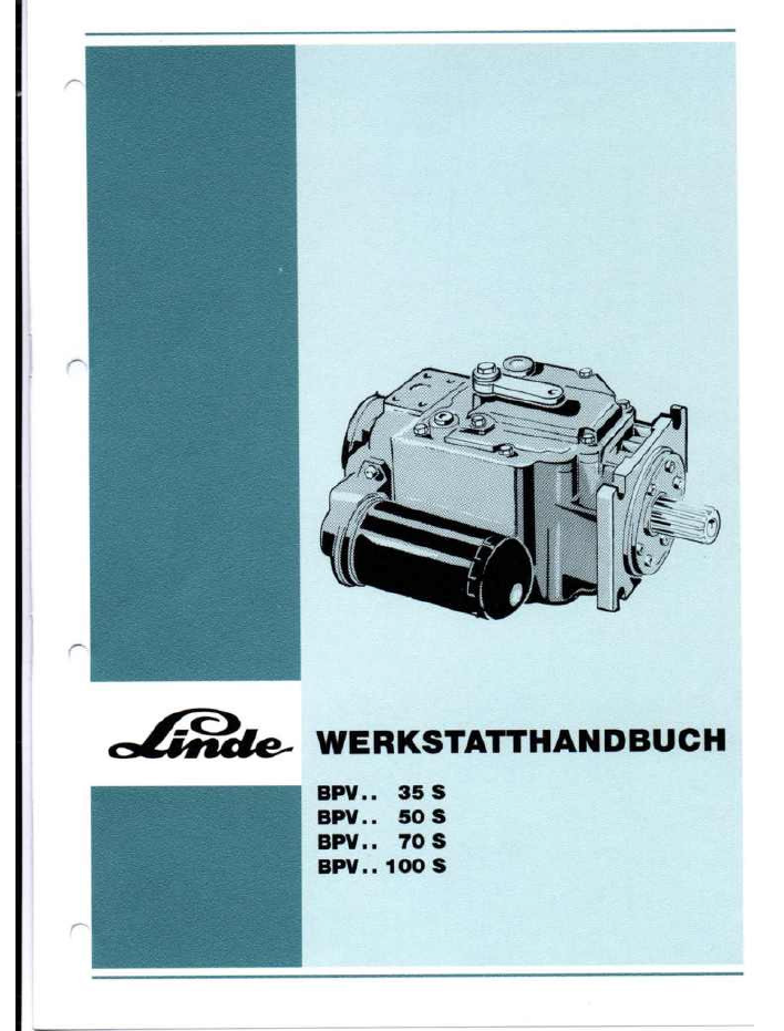 TM2226 John Deere Linde BPV 35S 50S 70S 100S Hydraulic Pump Service Manual