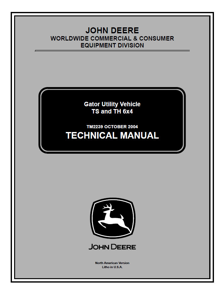TM2239 John Deere Gator TS TH 6x4 Utility Vehicle Manual