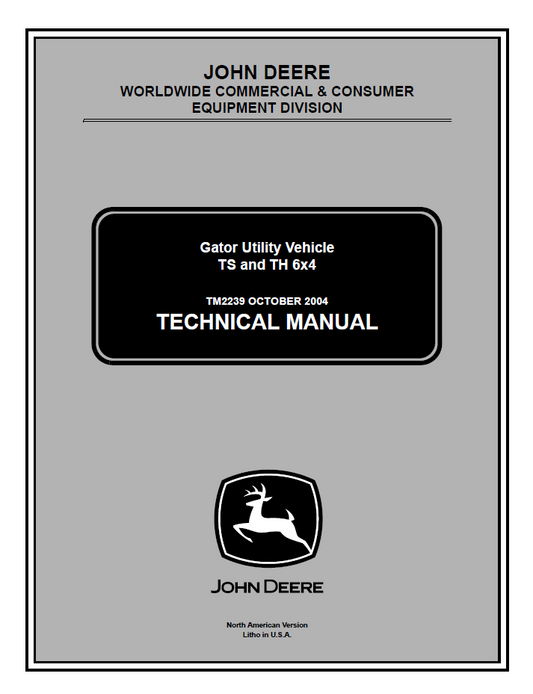 TM2239 John Deere Gator TS TH 6x4 Utility Vehicle Manual