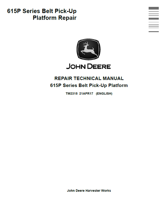 TM2315 John Deere 615P Series Belt Pick-Up Platform Repair Manual