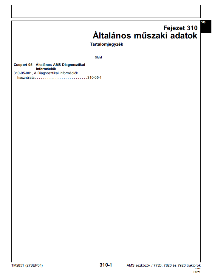 TM2851 John Deere 7720 7820 7920 Diagnostic Repair and Technical Manual PDF