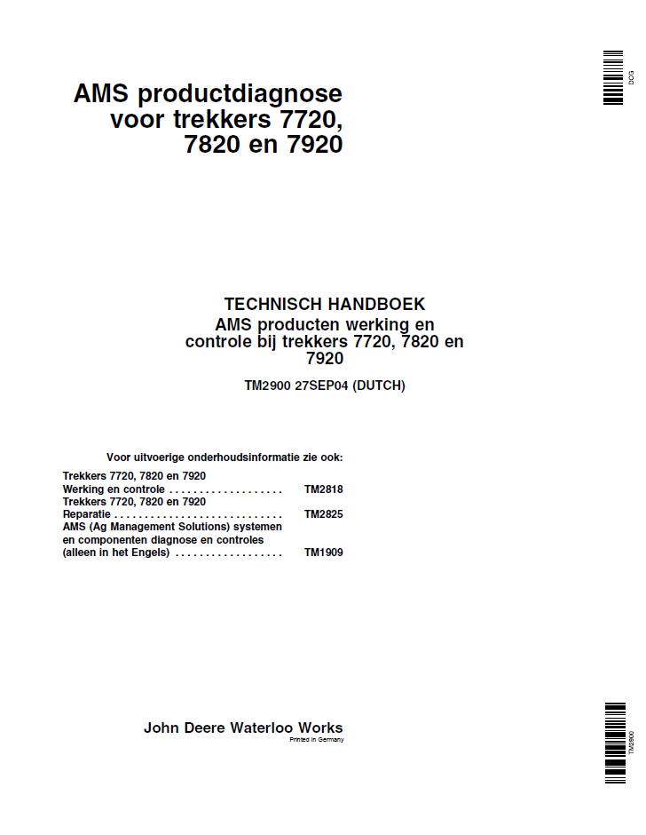 TM2900 John Deere 7720, 7820 & 7920 Tractor Diagnostic Manual PDF
