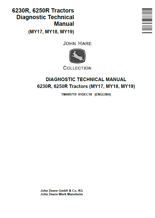 TM409719 John Deere 6230R 6250R Tractor Diagnostic Service Manual