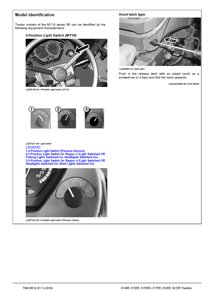 TM410519 John Deere R Series MY18 Tractor Workshop & Repair Manual