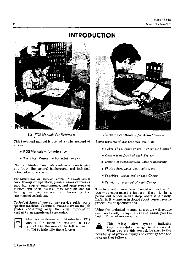 TM4301 John Deere 2240 Workshop Repair Technical Manual PDF