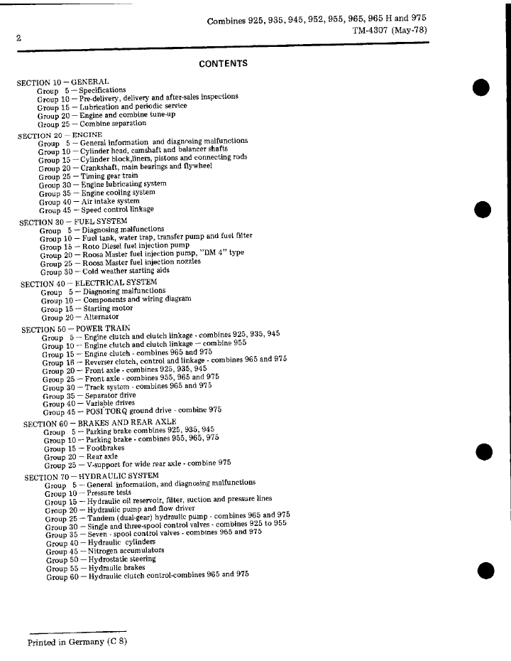 TM4307 John Deere 925-975 Series Combine Workshop Manual PDF