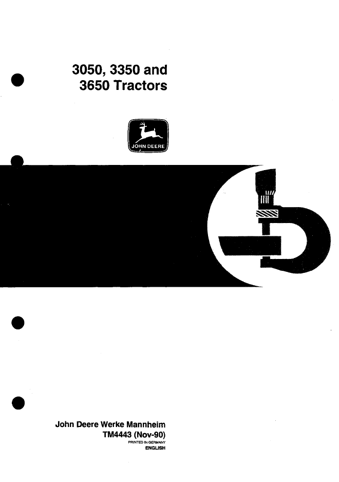 TM4443 John Deere 3050, 3350 & 3650 Tractor Technical Manual PDF