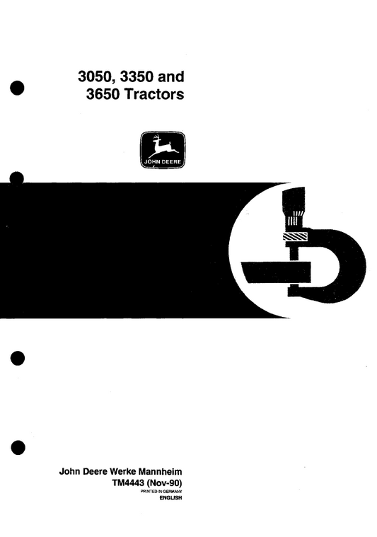 TM4443 John Deere 3050 3350 3650 Tractor Technical Service Manual