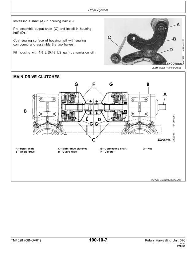 TM4528 John Deere 676 Rotary Harvesting Unit Workshop Manual
