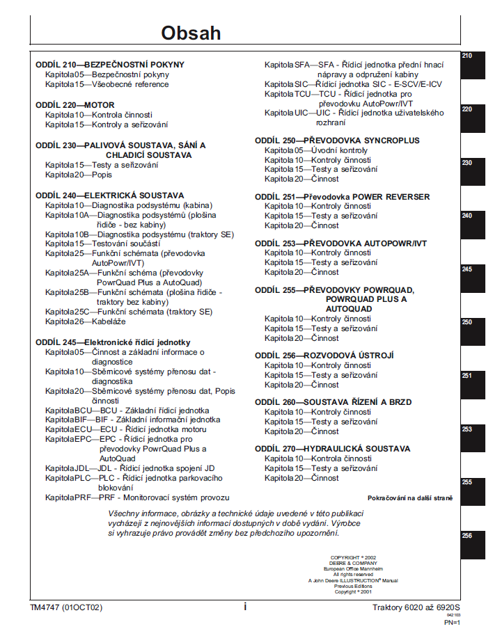 TM4747 John Deere Tractor Diagnostic Operation & Test Manual