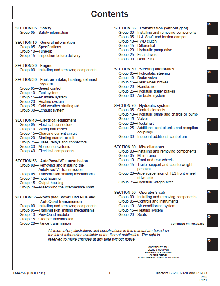TM4756 John Deere Tractor Workshop and Technical Repair Manual