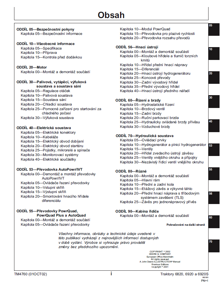 TM4760 John Deere 6820, 6920, 6920S Technical Repair Guide
