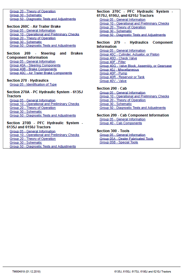 TM804819 John Deere J Series Factory Diagnostic Technical Manual PDF