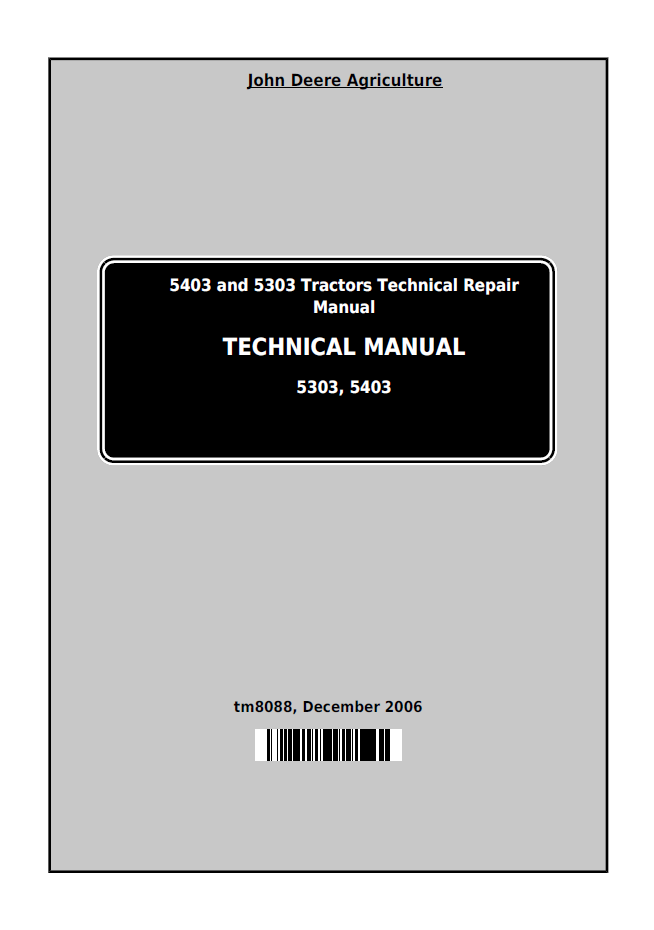 TM8088 John Deere 5403 & 5303 Tractor Service Repair Manual