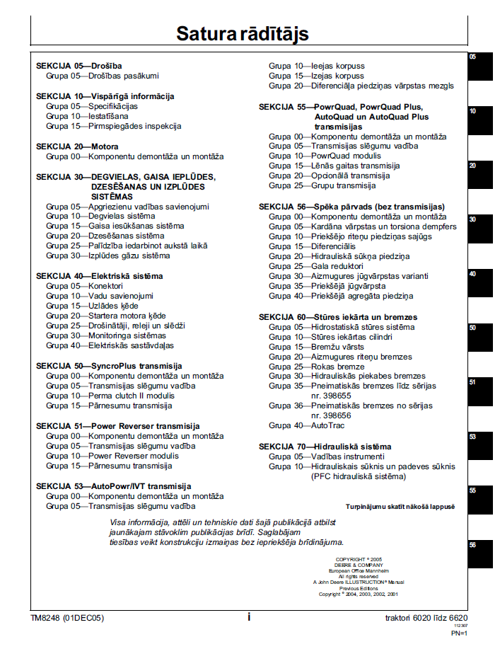 TM8248 John Deere Tractor Repair & Service Technical Manual