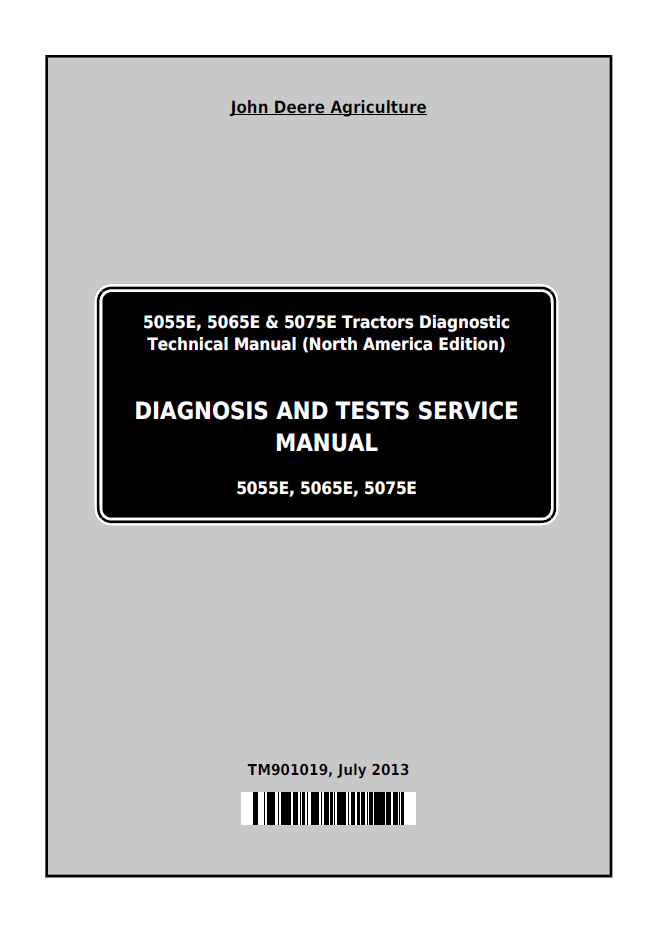 TM901019 John Deere 5055E 5065E 5075E Tractor Diagnostic Manual PDF