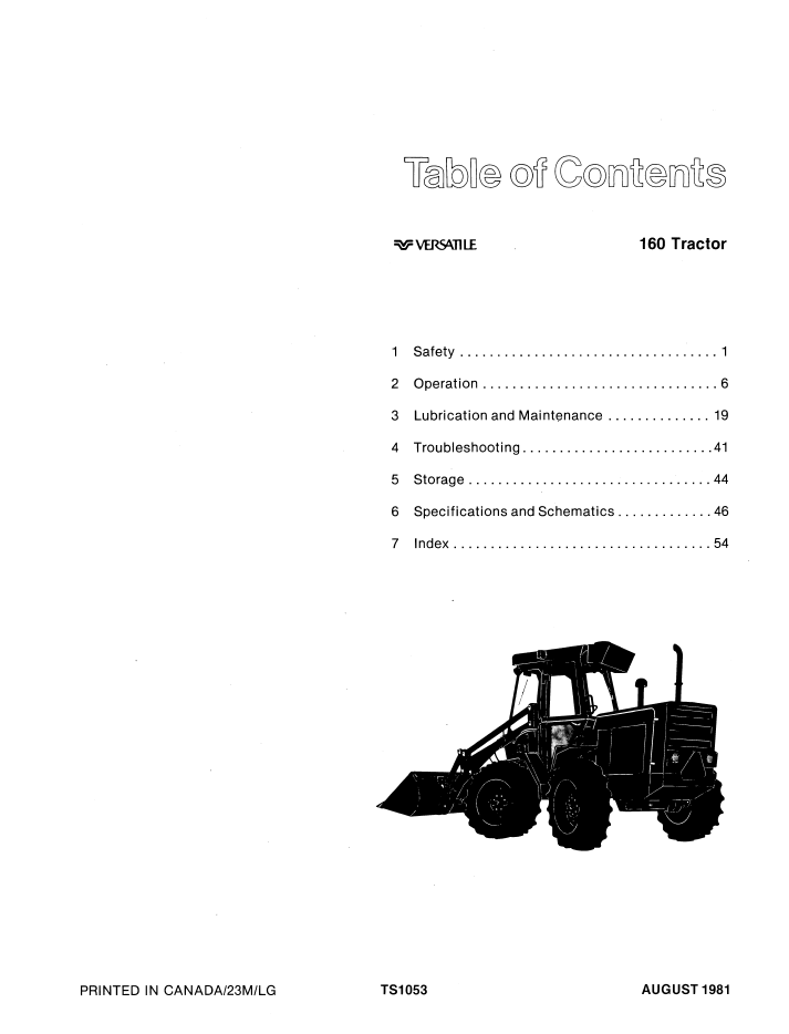 Versatile 160 New Holland Tractor Operating Manual 42016010 PDF