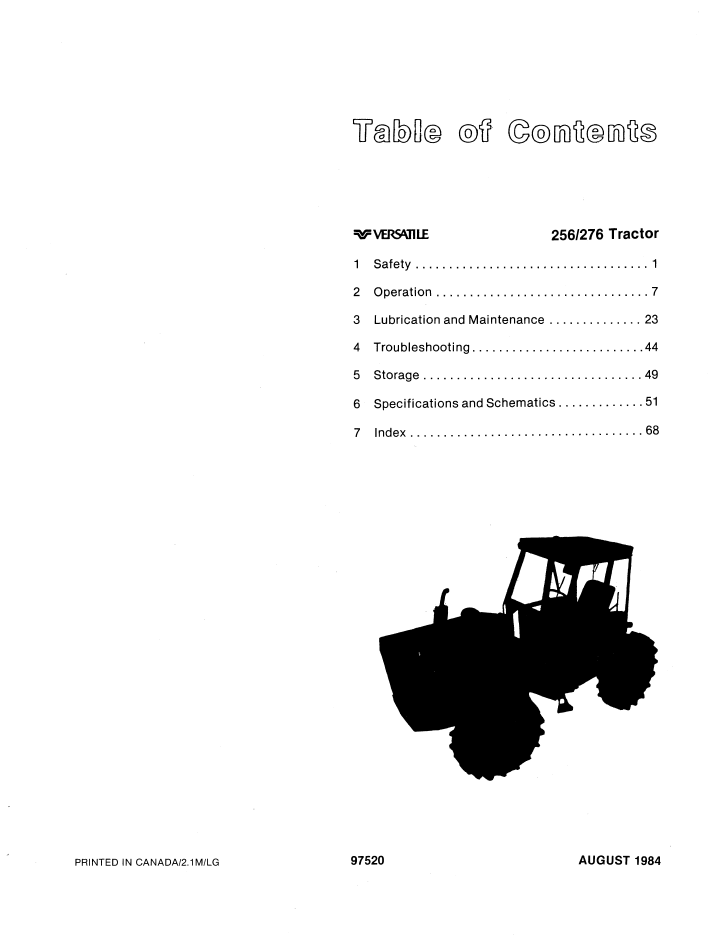 Versatile 256 276 Tractor Operator Manual PDF 42025621