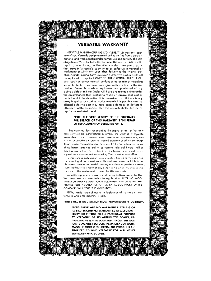 Versatile 900 Series 2 Tractor Operator Manual PDF 42090003