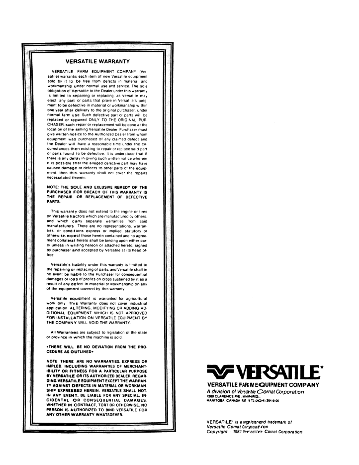 Versatile 935 950 Tractor Operator Manual PDF 42093520