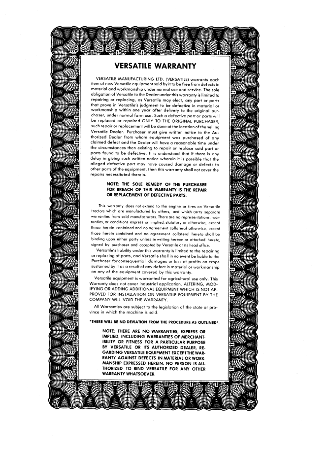 Versatile 950 4WD Tractor Operator Manual PDF 42095010