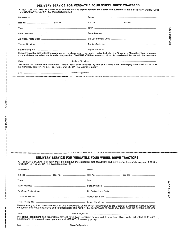 Versatile 950 Tractor Operator Guide Manual 42095011 PDF