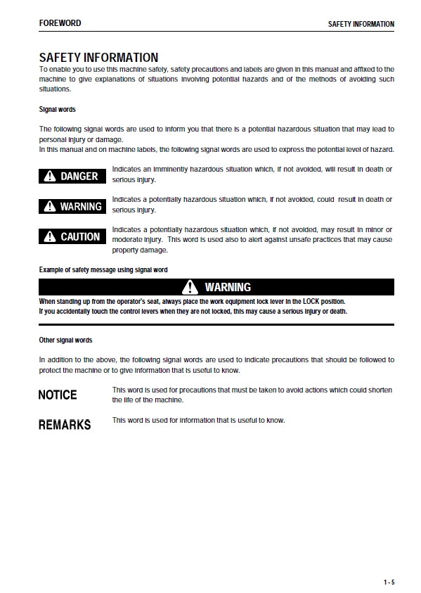 WA250L-5 Wheel Loader Operation & Maintenance Guide PDF