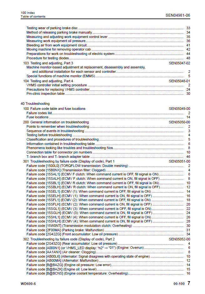 WD600-6 Komatsu Wheel Dozer Shop & Service Manual SEN04979-06