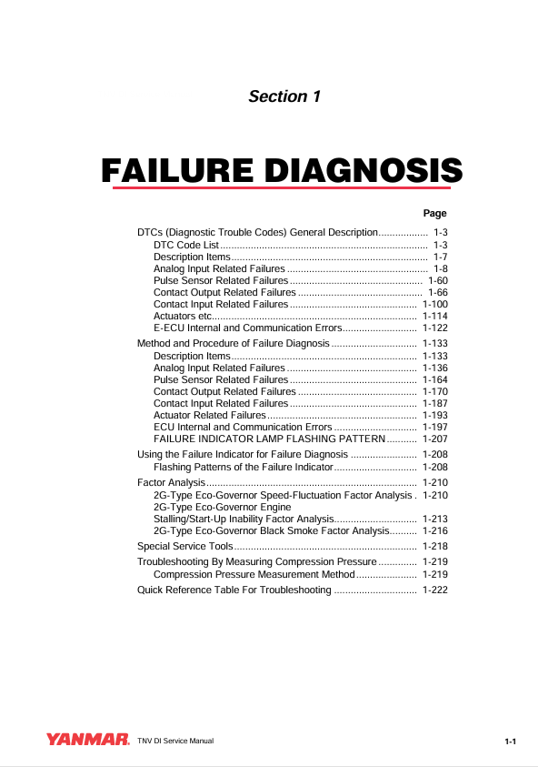 YANMAR 3TNV82A 3TNV84 3TNV88 Engine Troubleshooting Manual