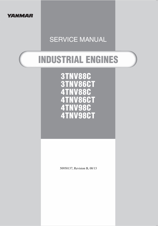 YANMAR 3TNV88C–4TNV98CT Engine Service Manual 50950137 PDF