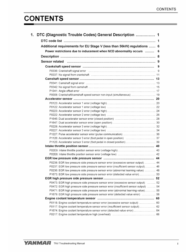 YANMAR TNV 3TNV & 4TNV Engine Troubleshooting Manual PDF