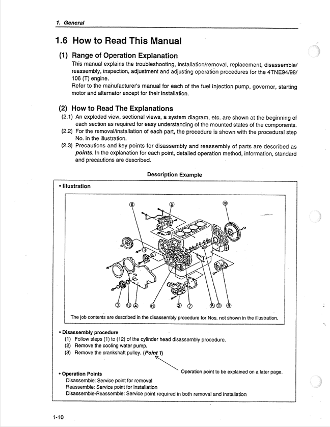 Yanmar 4TNE94 4TNE98 4TNE106T Service & Repair Manual PDF