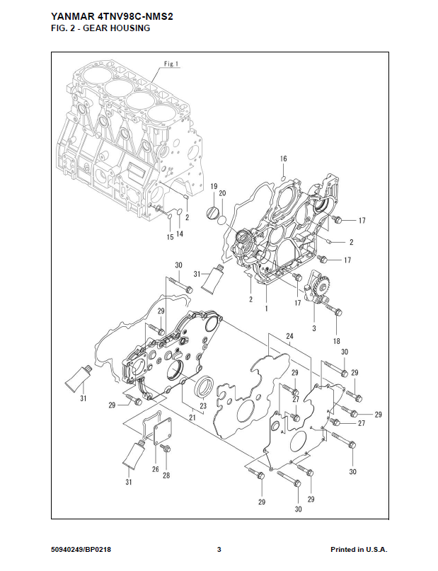 Yanmar 4TNV98C NMS2 Engine Parts Catalog & Repair Manual PDF