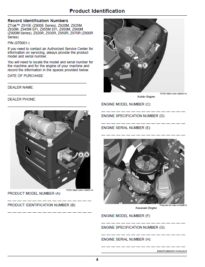 Z900E Z900M Z900R ZTrak Manual: John Deere OMUC18427 Download